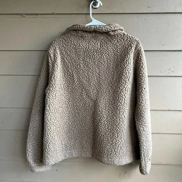 Champion Fleece 3/4 Zip Turtleneck Sweater - Size L - Beige, Neutral, Winter - Picture 5 of 5